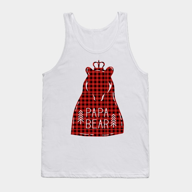 Papa Bear Buffalo Plaid Tank Top by Ombre Dreams